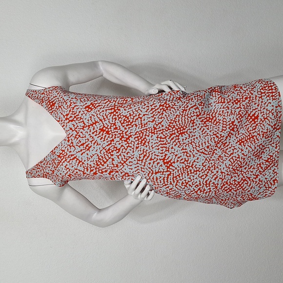 Wayf Orange Blue Mini Geometric Print Retro Romantic Shift Mini Dress Size XS - Picture 1 of 11